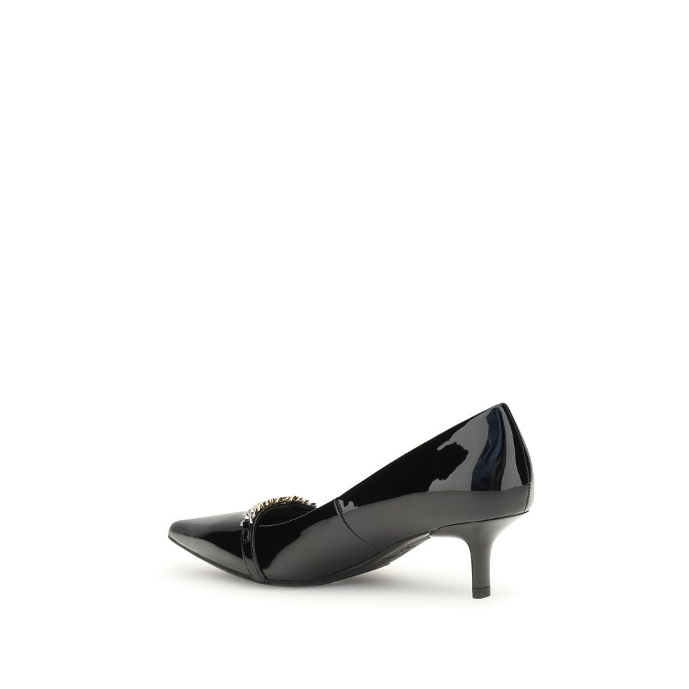 Black Calf Leather Bos Taurus Mid Heel Pumps