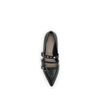 Black Calf Leather Bos Taurus Ballet Flats