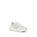White Calf Leather Bos Taurus Chunky Sneakers