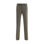 Brown Fleece Wool Casual Pants