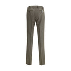 Brown Fleece Wool Casual Pants