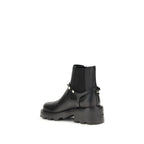 Black Calf Leather Bos Taurus Ankle Boots