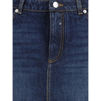 Blue Cotton Mini Skirt