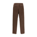 Brown Cotton Casual Pants