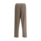 Brown Polyester Casual Pants