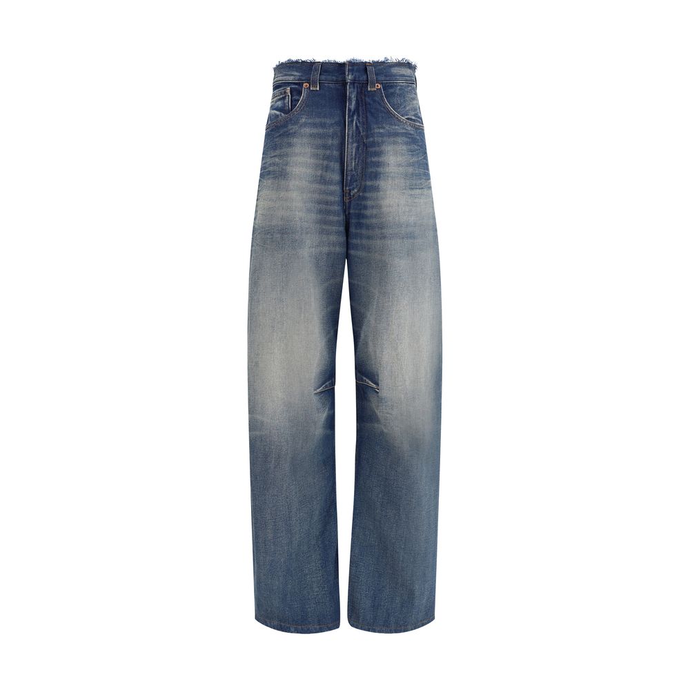 Blue Cotton Relaxed Fit Jeans