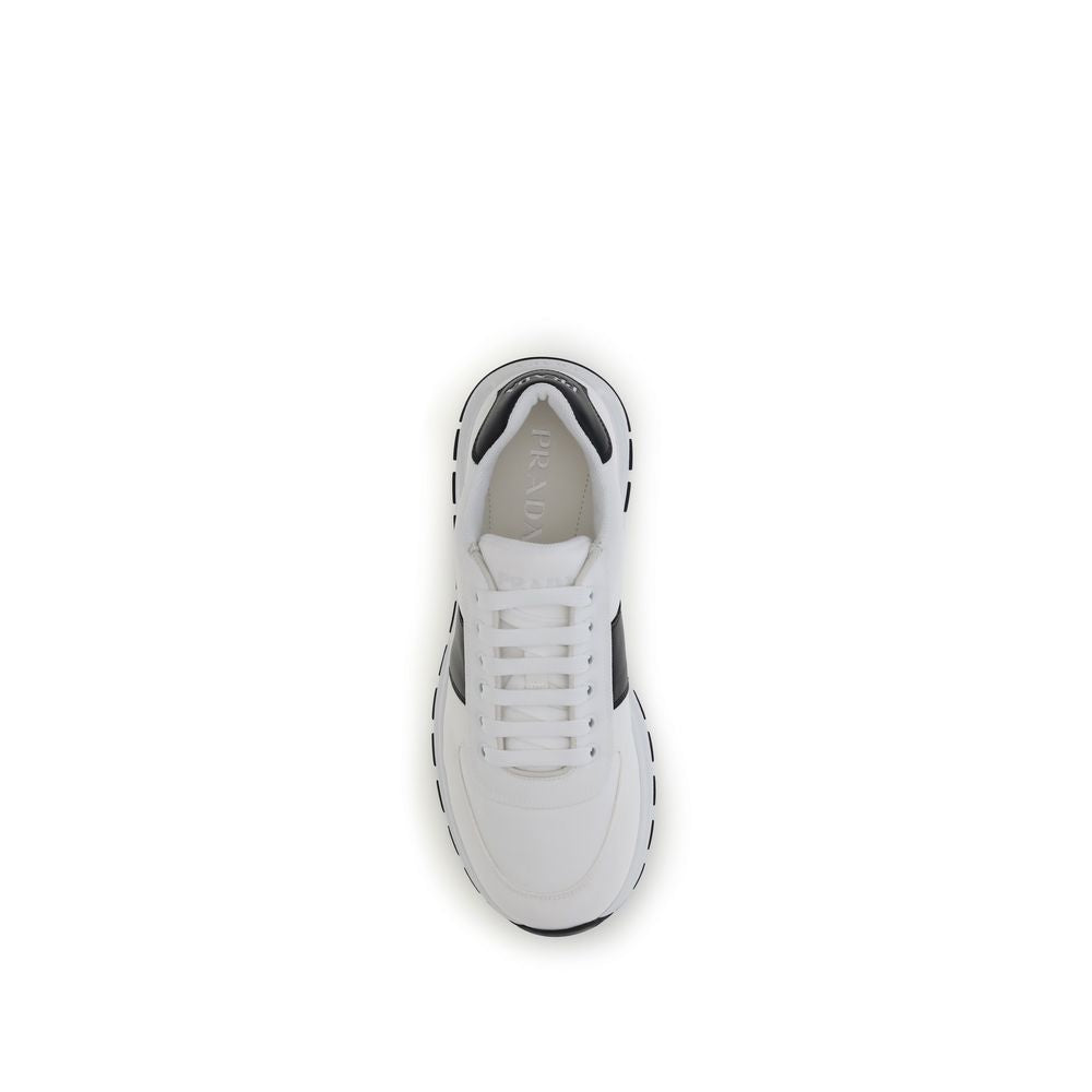 White Calf Leather Bos Taurus Low Top Sneakers