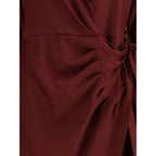 Bordeaux Silk Casual Dress