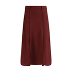 Bordeaux Wool Midi Skirt