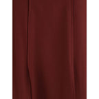 Bordeaux Wool Midi Skirt
