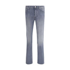 Gray Cotton Slim Fit Jeans