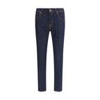 Blue Cotton Skinny Jeans