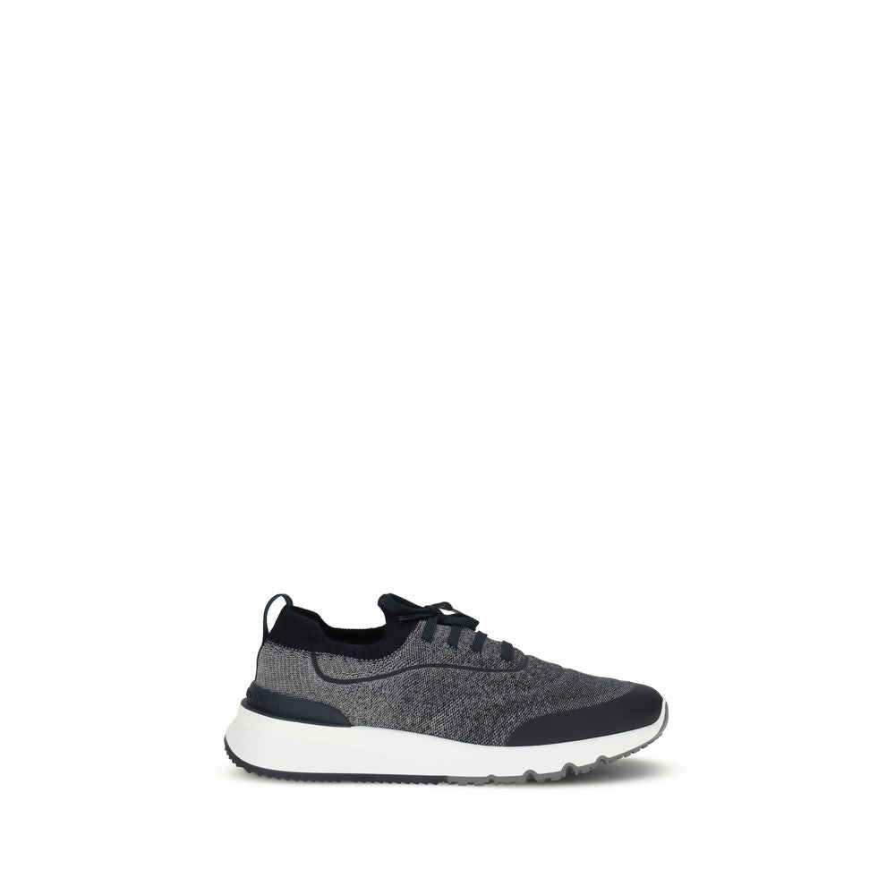 Gray Cotton Athletic Sneakers