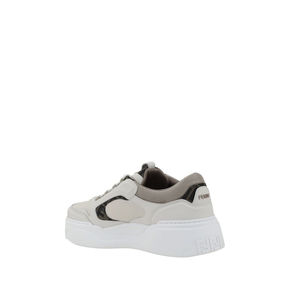 White Calf Leather Bos Taurus Low Top Sneakers