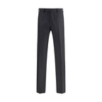 Gray Fleece Wool Dress Pants
