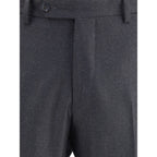 Gray Fleece Wool Dress Pants