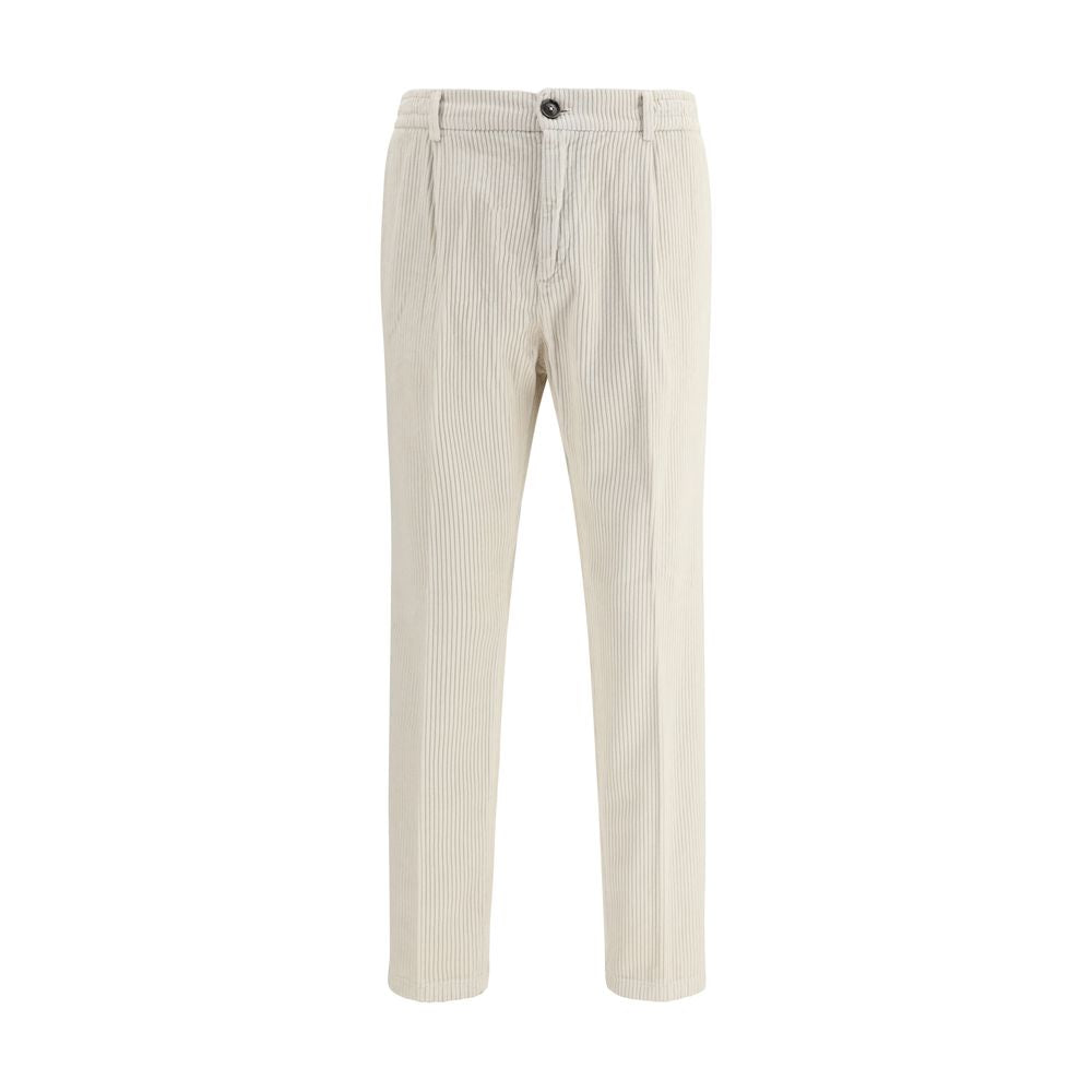 White Cotton Casual Pants
