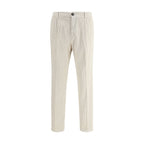 White Cotton Casual Pants