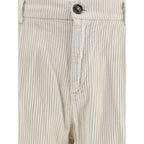 White Cotton Casual Pants