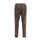 Brown Cotton Casual Pants
