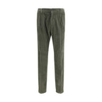 Green Cotton Casual Pants