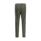 Green Cotton Casual Pants