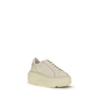 White Rubber Platform Sneakers
