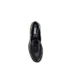 Black Rubber Slip-On Loafers