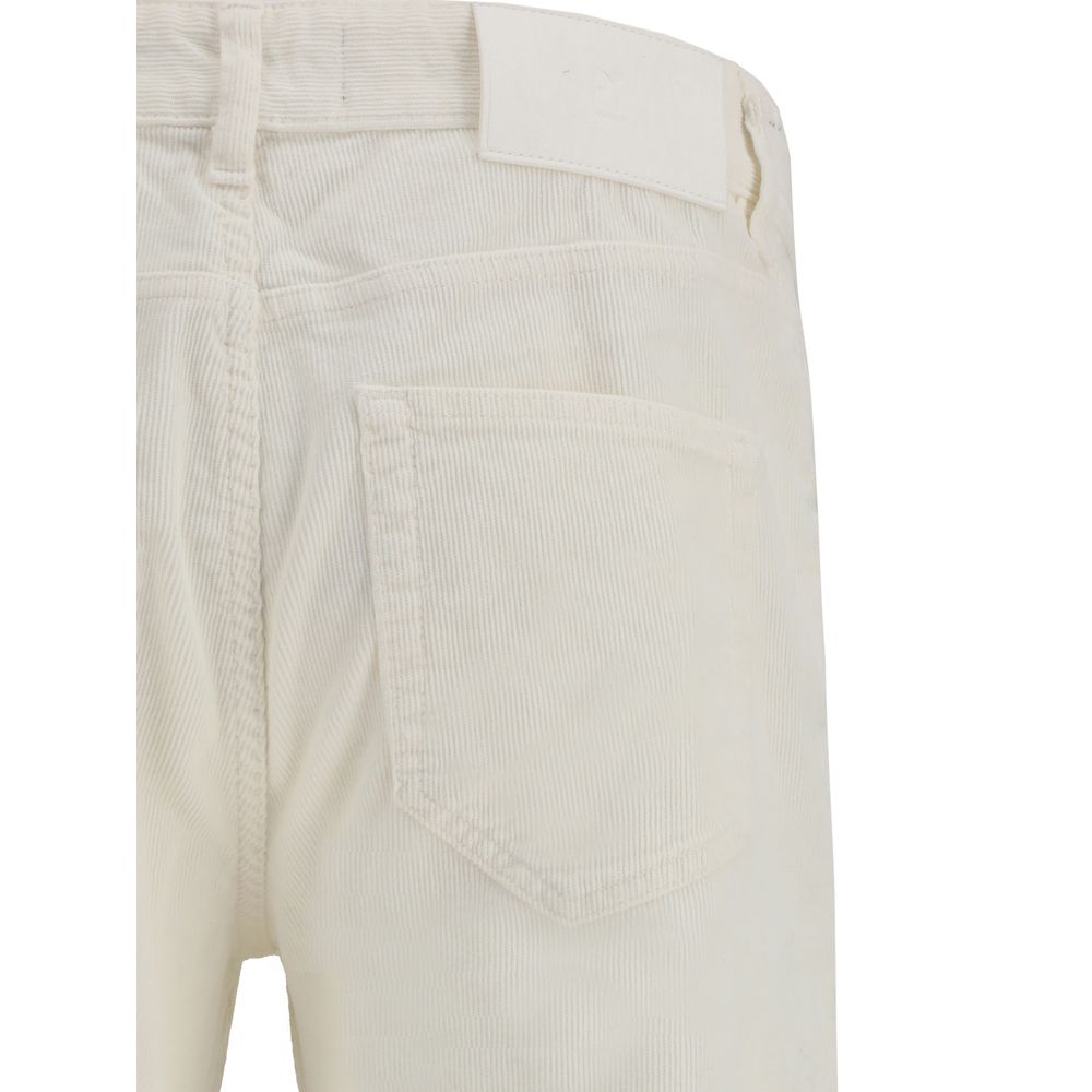 White Cotton Casual Pants