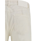 White Cotton Casual Pants