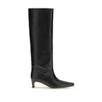 Black Calf Leather Bos Taurus High Heel Boots