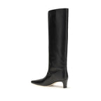 Black Calf Leather Bos Taurus High Heel Boots