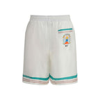 White Silk Bermuda Shorts