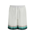 White Silk Bermuda Shorts