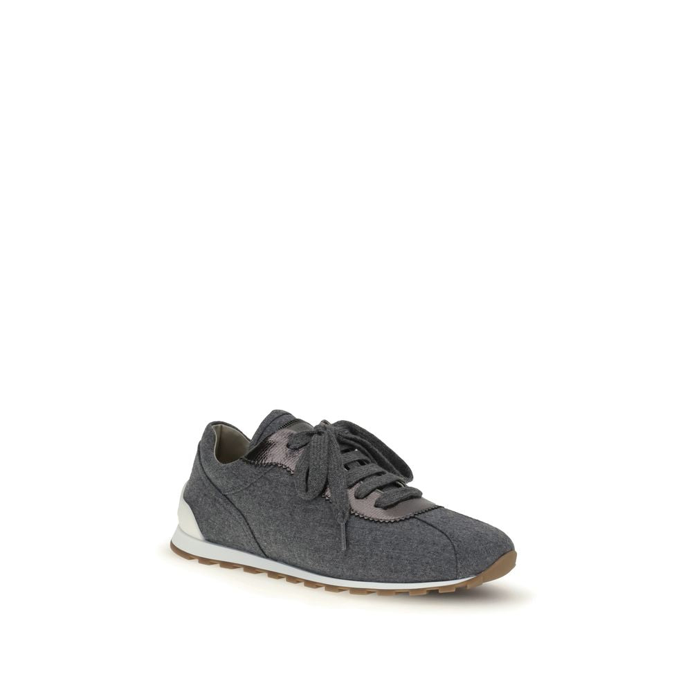 Gray Fleece Wool Athletic Sneakers