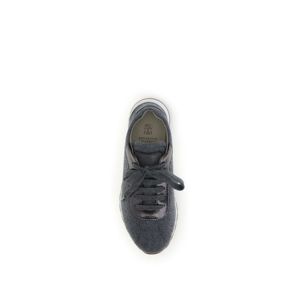 Gray Fleece Wool Athletic Sneakers
