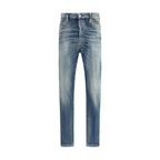Blue Cotton Slim Fit Jeans