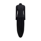 Black Viscose Casual Dress