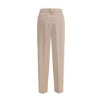 Beige Fleece Wool Dress Pants
