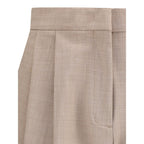 Beige Fleece Wool Dress Pants