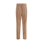 Beige Fleece Wool Dress Pants