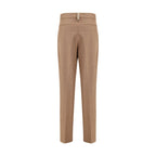 Beige Fleece Wool Dress Pants