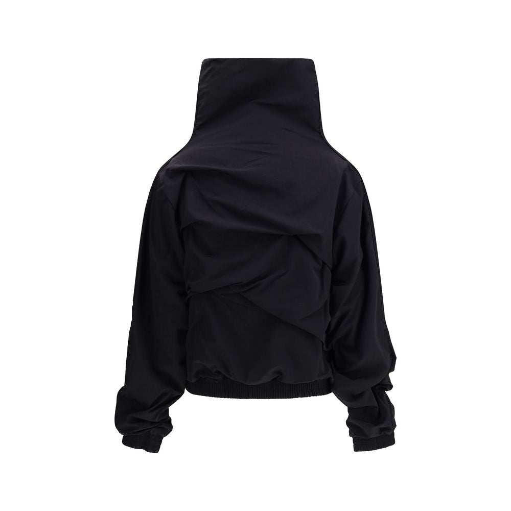Black Polyamide Full-Length Jacket