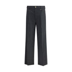 Gray Fleece Wool Casual Pants