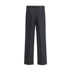 Gray Fleece Wool Casual Pants