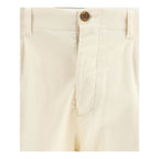 Cream Cotton Casual Pants