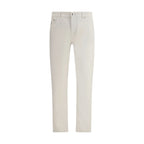 White Cotton Slim Fit Jeans