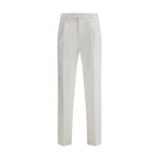 White Cotton Casual Pants