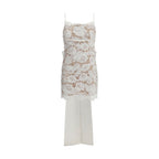 White Nylon Casual Dress