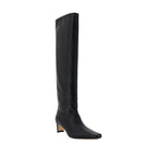 Black Calf Leather Bos Taurus High Heel Boots